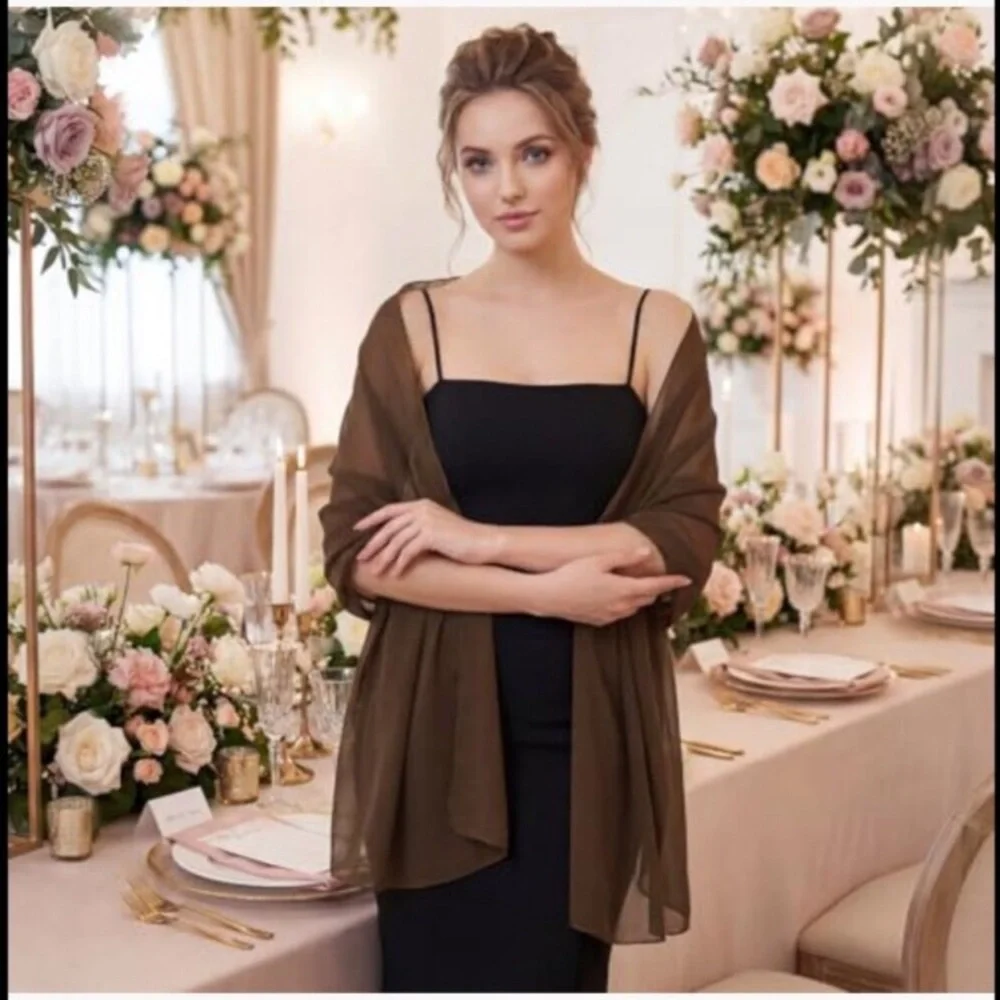 Chiffon Shawl Wrap for Evening Dresses Wedding Bridal Scarf Large Oversized new